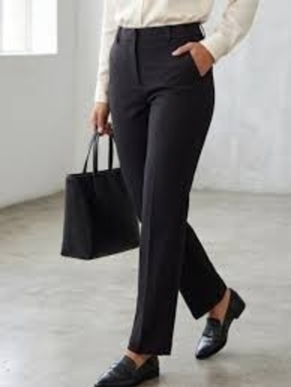 Banana Republic Black Straight-Leg Dress Trousers